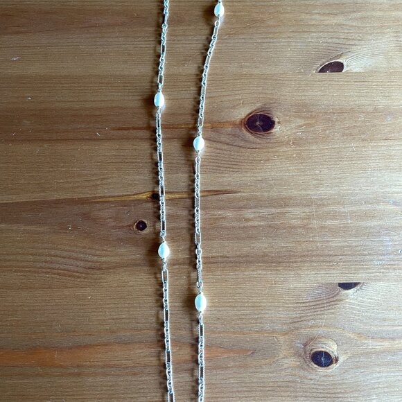 VTG David Yurman Figaro Chain Silver and Gold Pearl Necklace - 36 inches - Picture 16 of 16